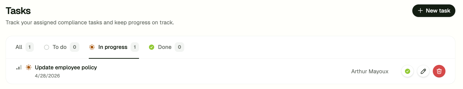 In-Progress State for Tasks