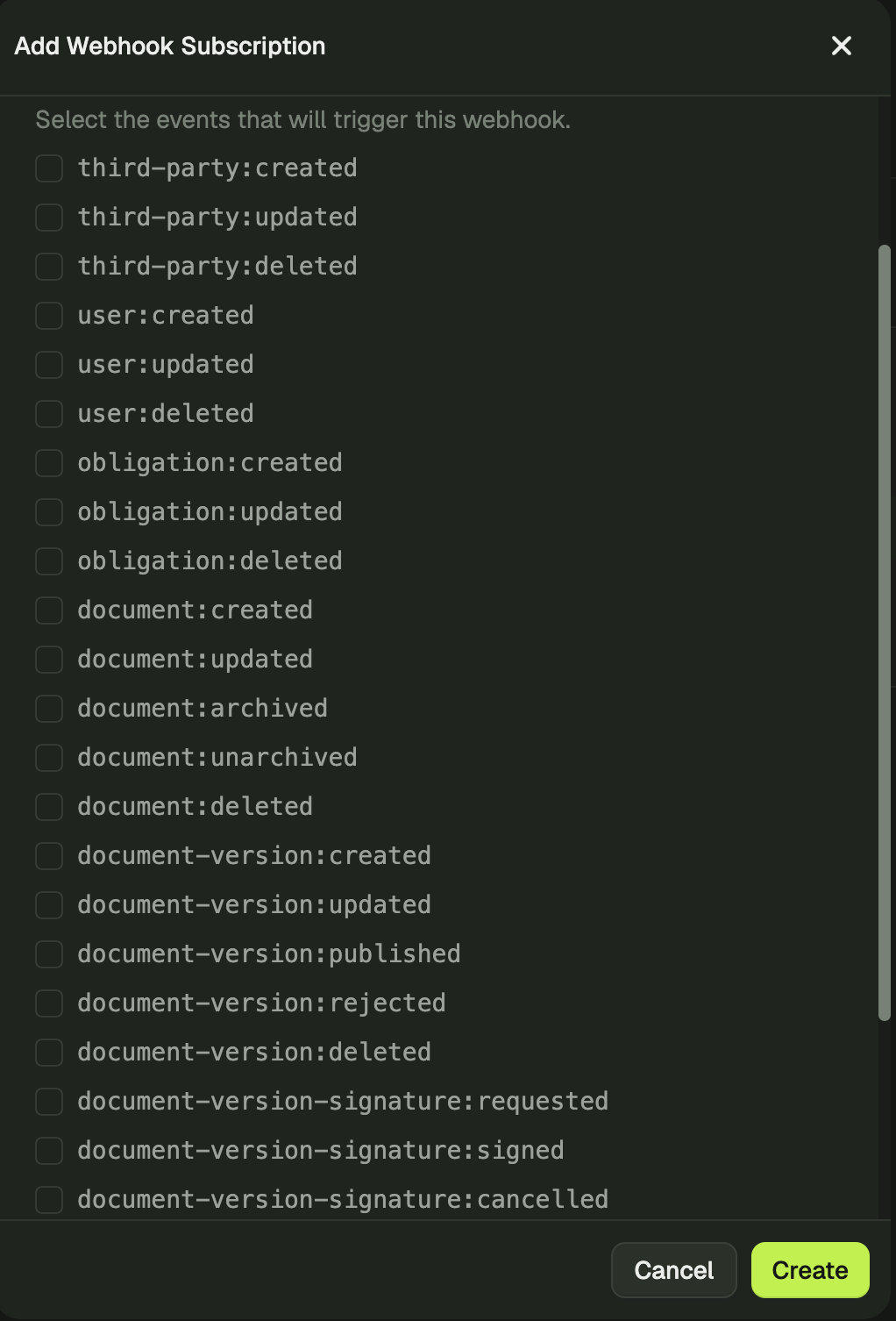 Document Lifecycle Webhooks